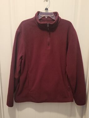 Mens Maroon Half Zip Sweater